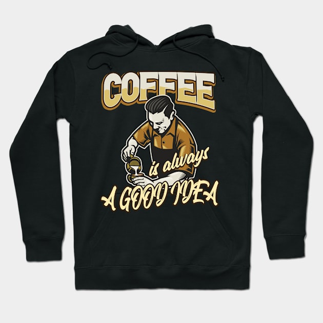 Coffee Barista Gift Hoodie by Foxxy Merch